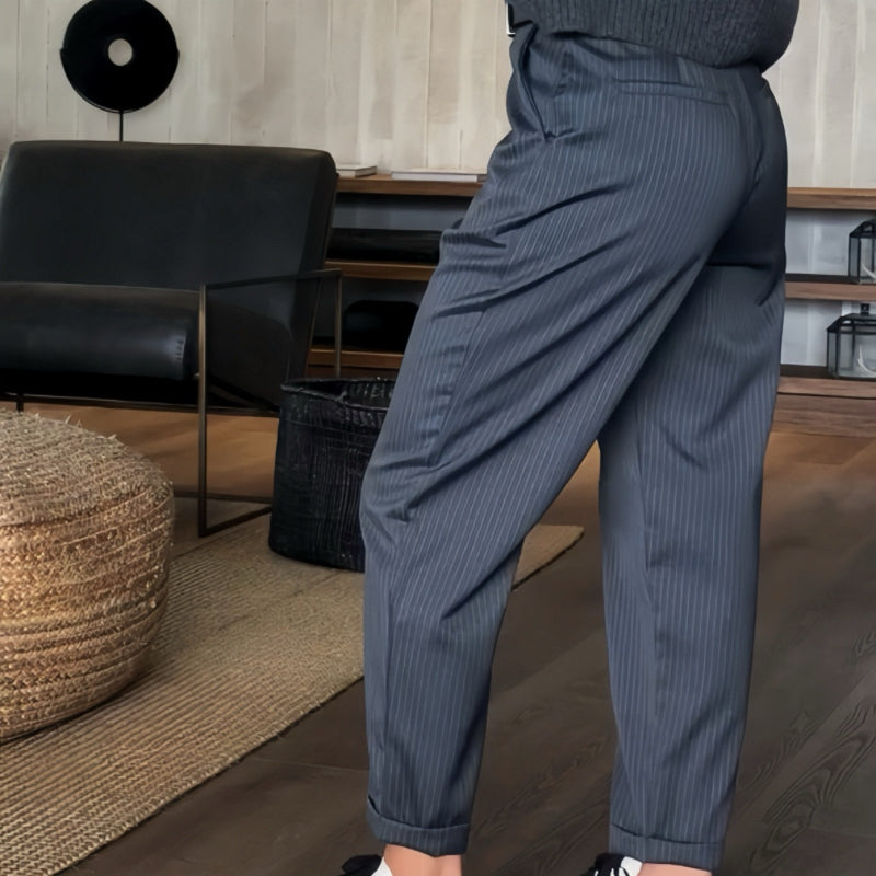 Elvirah | Pantalon blazer casual à taille haute et coupe droite