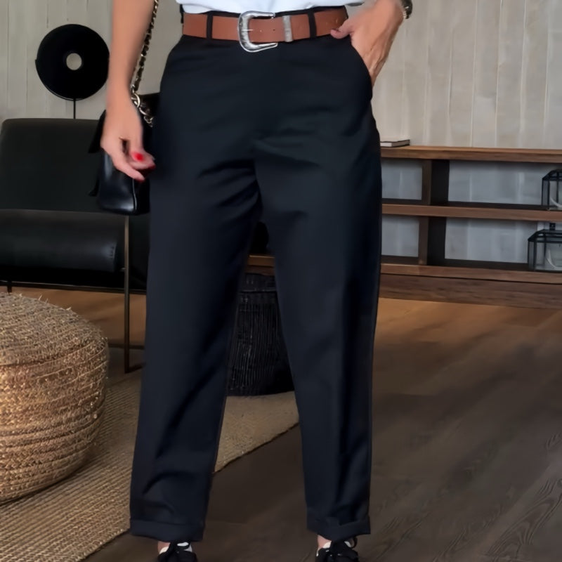 Elvirah | Pantalon blazer casual à taille haute et coupe droite