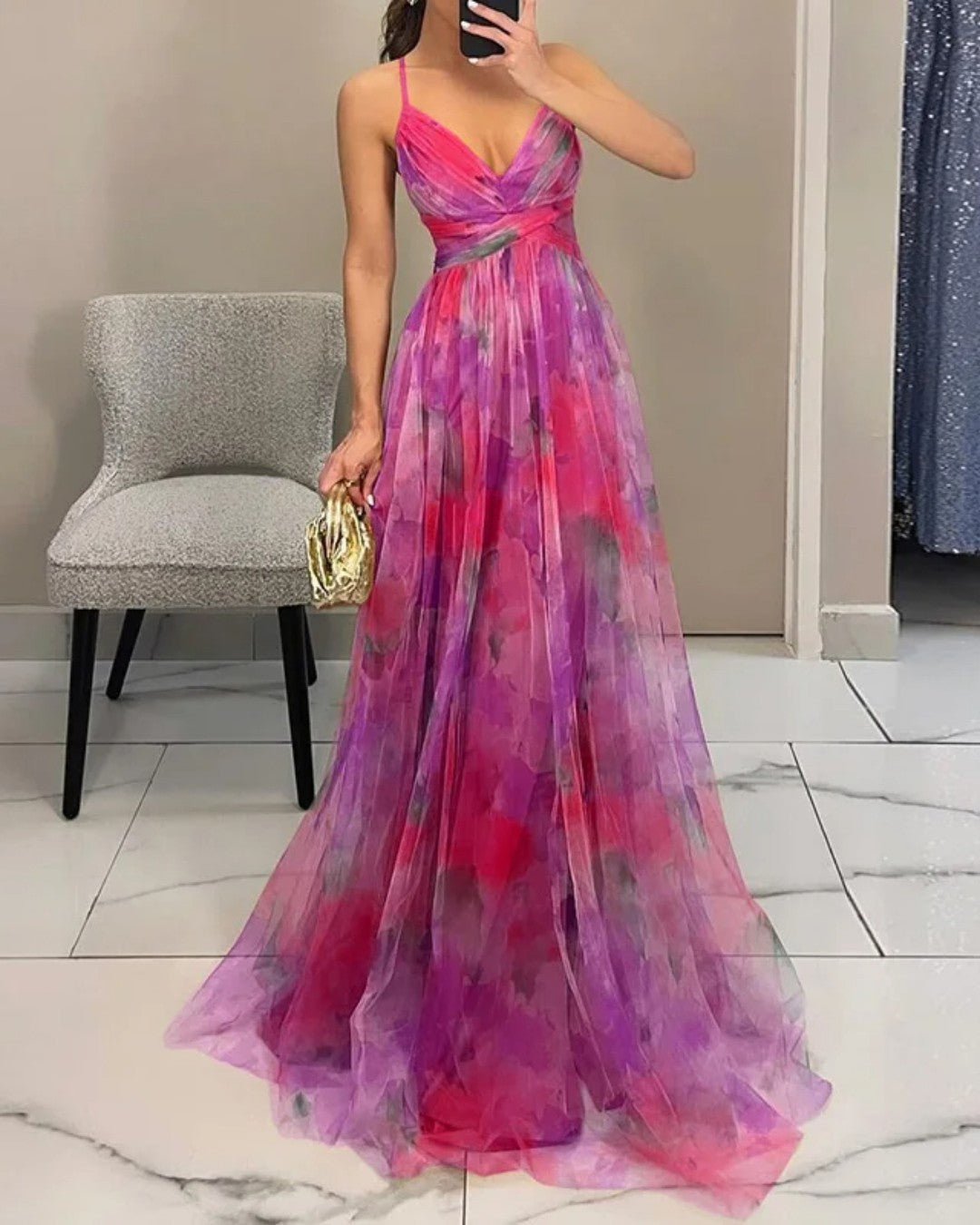 Giselle robe maxi d'été à fleurs