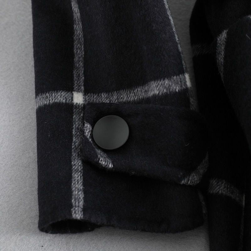 Bożena | Veste Tweed Rétro à Carreaux avec Col Élégant
