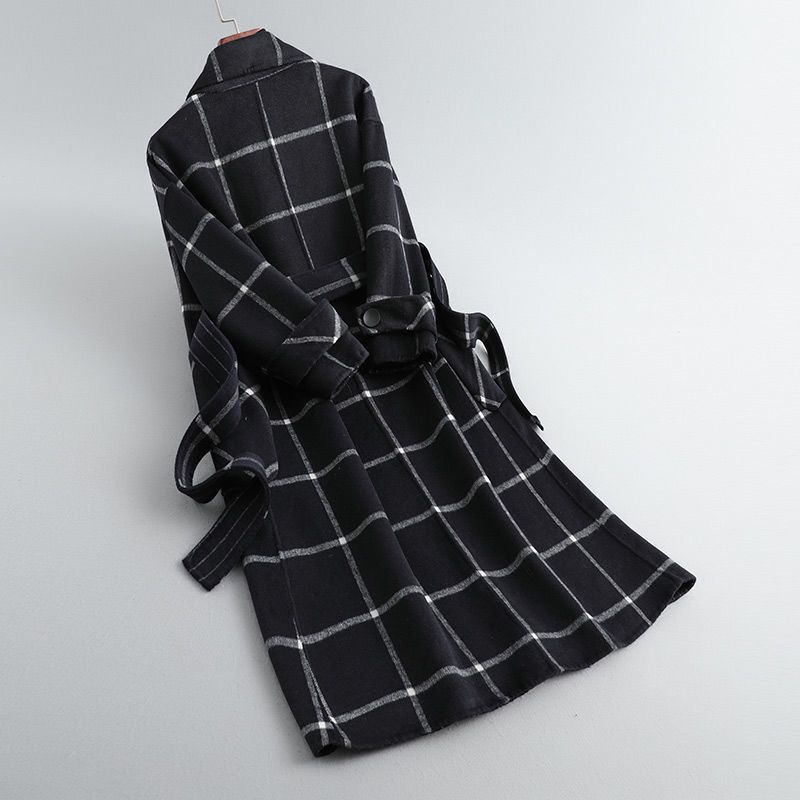 Bożena | Veste Tweed Rétro à Carreaux avec Col Élégant