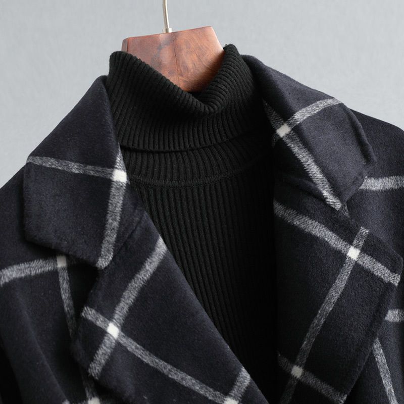 Bożena | Veste Tweed Rétro à Carreaux avec Col Élégant