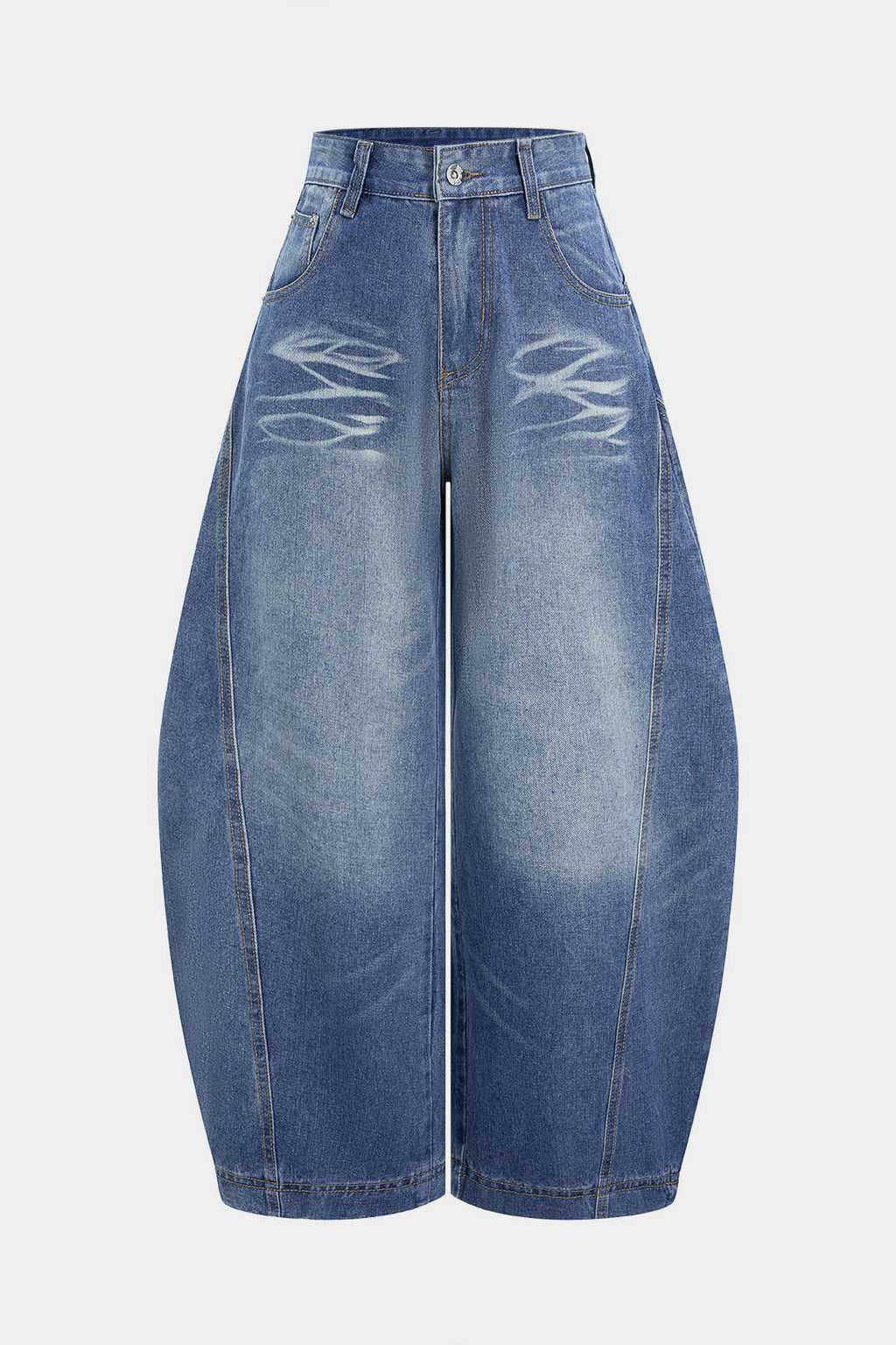 Jeans femme à coupe large et taille haute