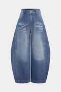 Jeans femme à coupe large et taille haute