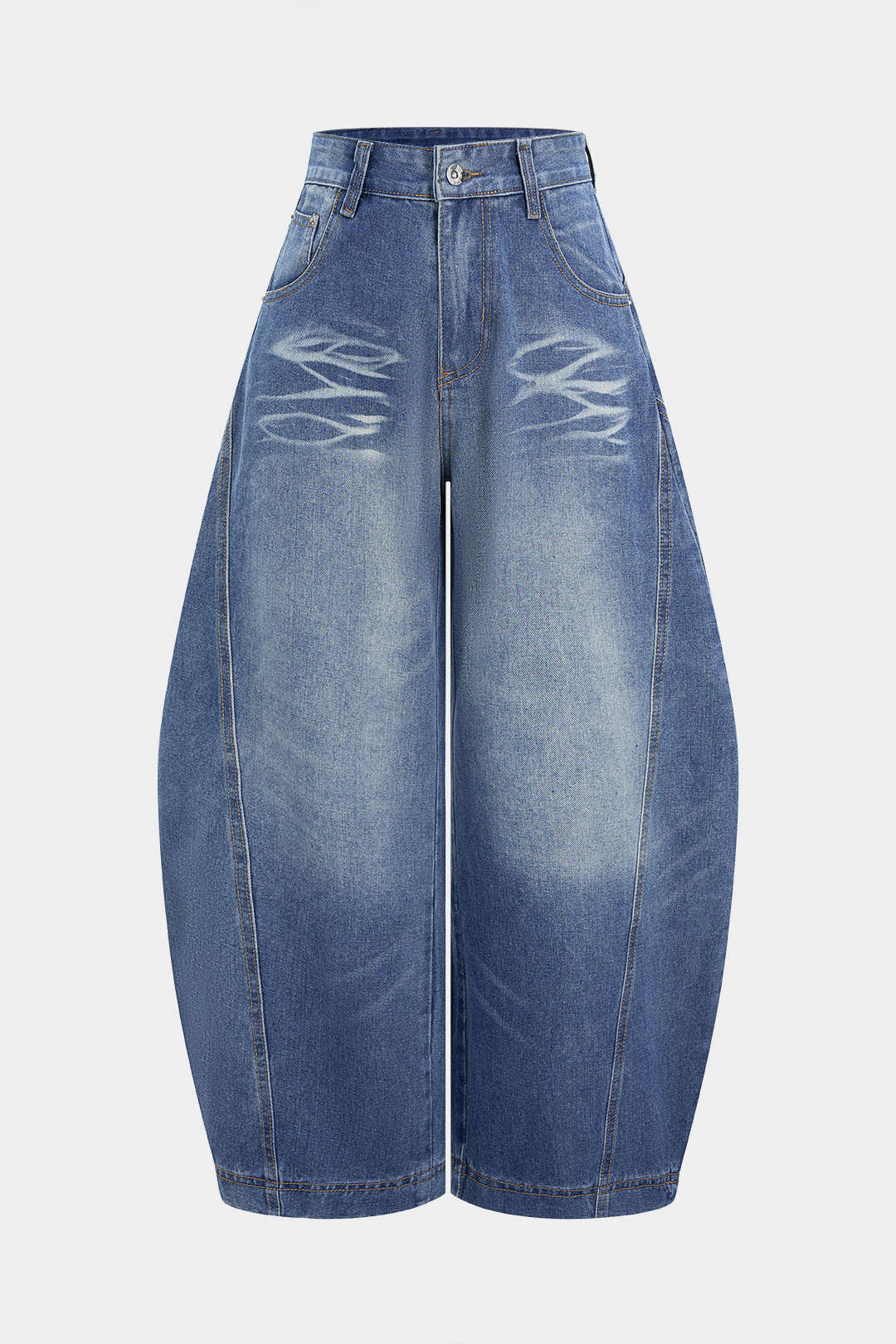 Jeans femme à coupe large et taille haute