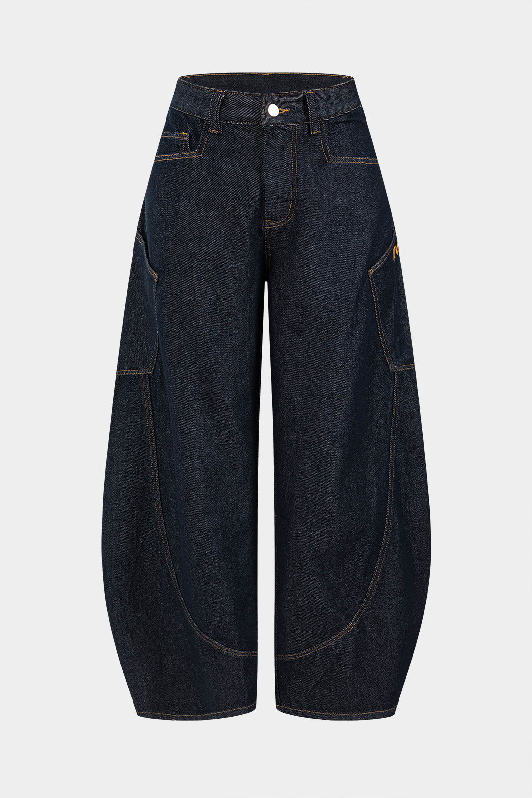 Jean femme à jambes larges et poches