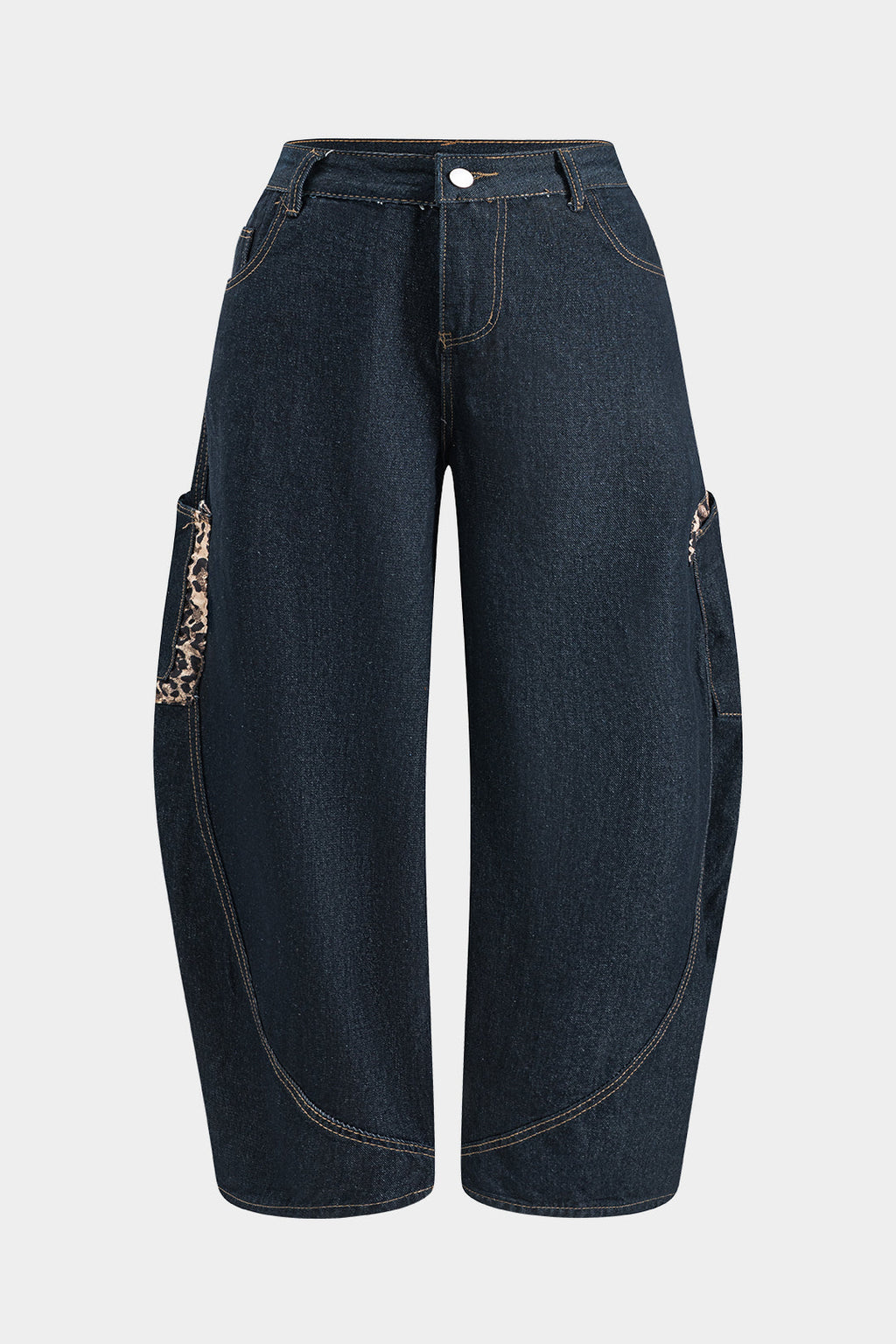 Jeans pour femmes à jambes larges et poches