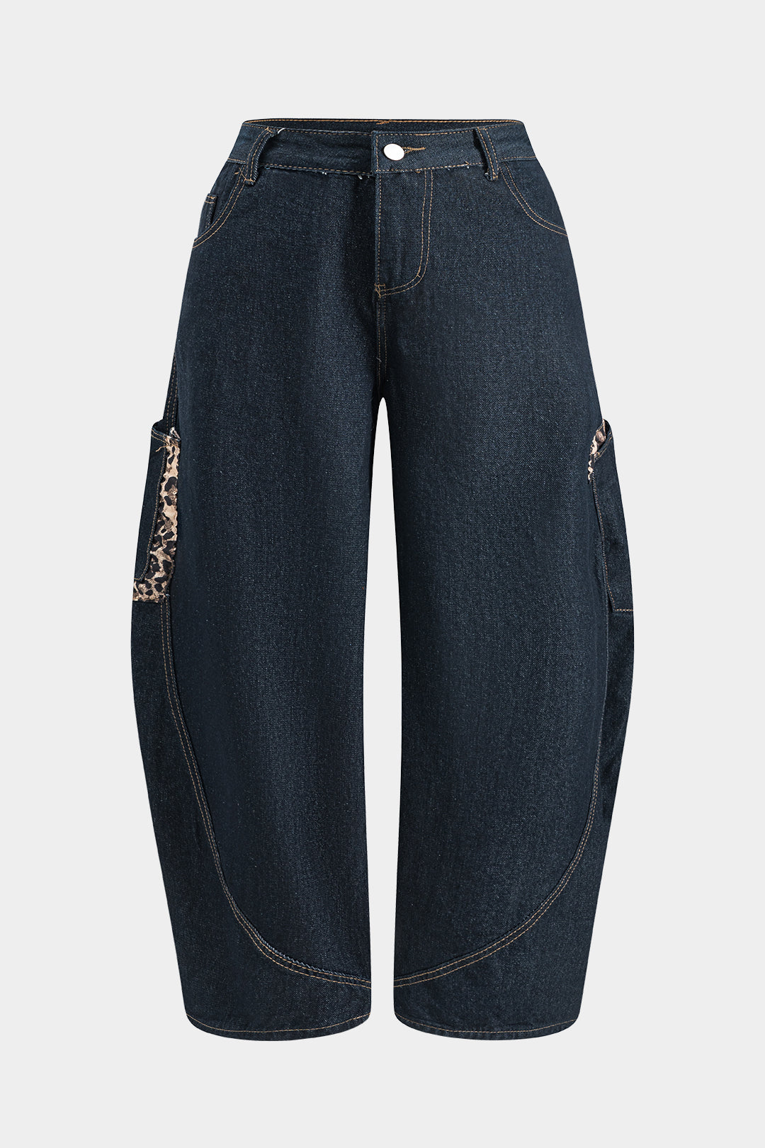 Jeans pour femmes à jambes larges et poches