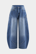 Jeans pour femmes à jambes larges et poches