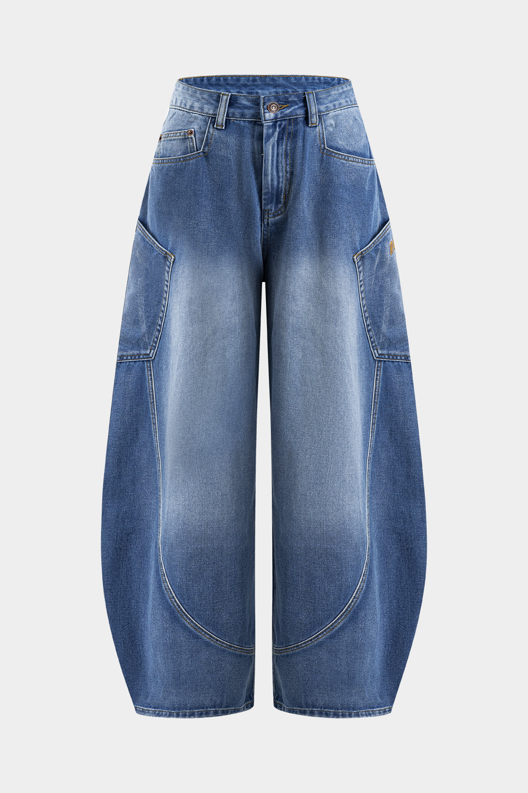 Jeans pour femmes à jambes larges et poches