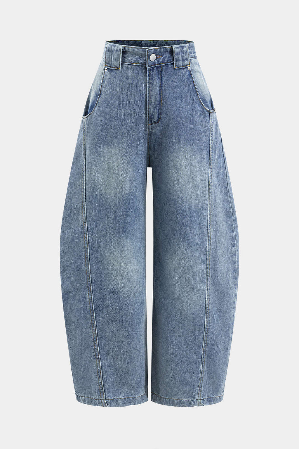 Jeans femme à jambes larges et taille haute