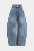 Jeans femme à jambes larges et taille haute