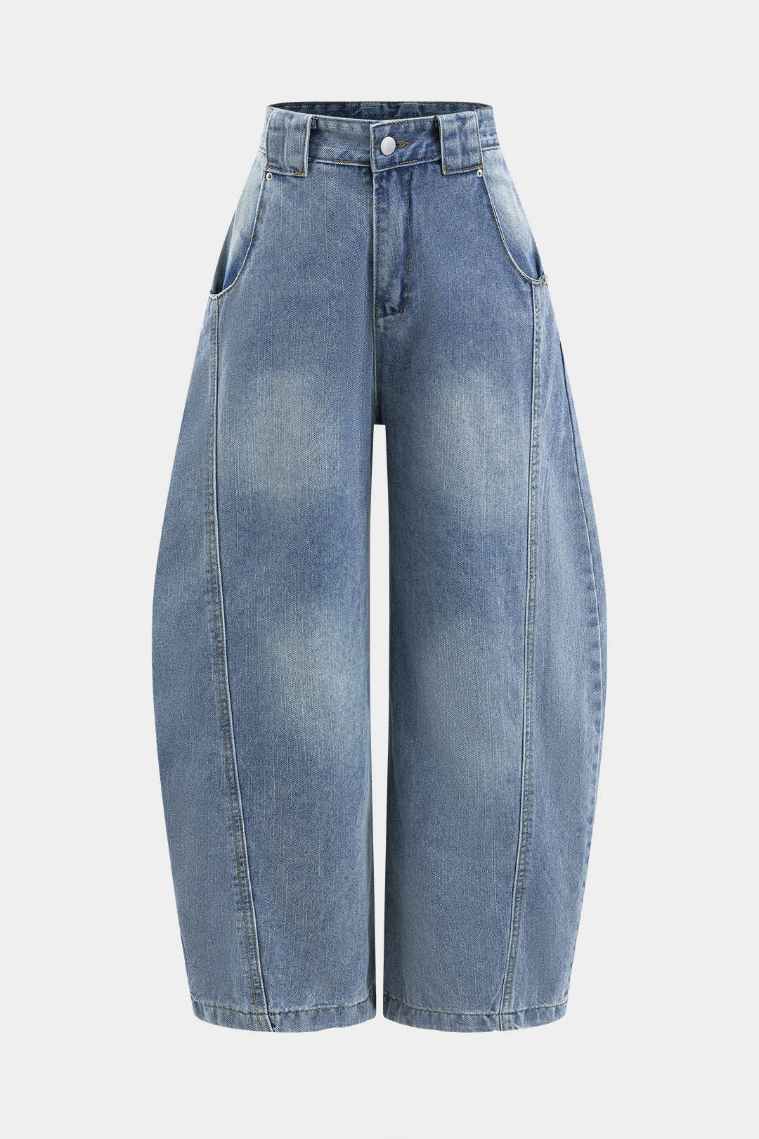 Jeans femme à jambes larges et taille haute
