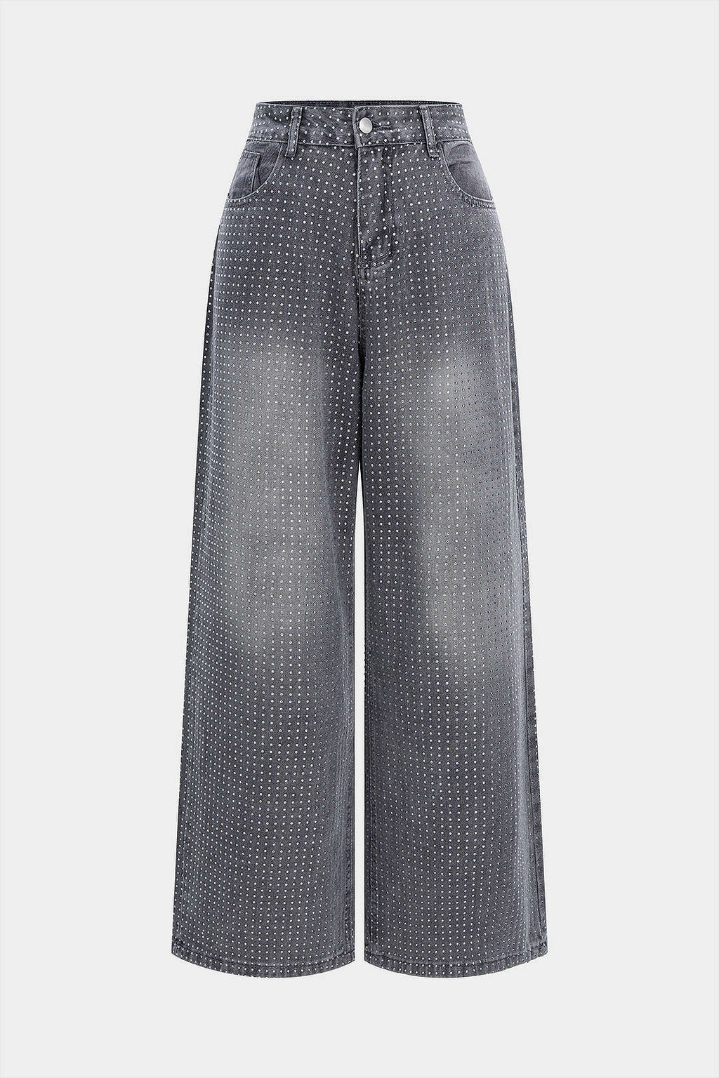 Jeans pour femme à jambes larges et ornements