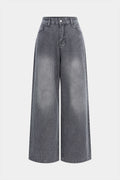 Jeans pour femme à jambes larges et ornements
