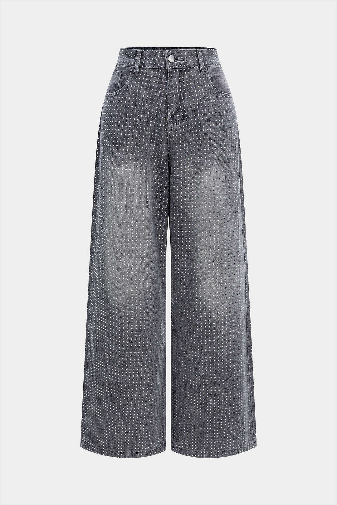 Jeans pour femme à jambes larges et ornements