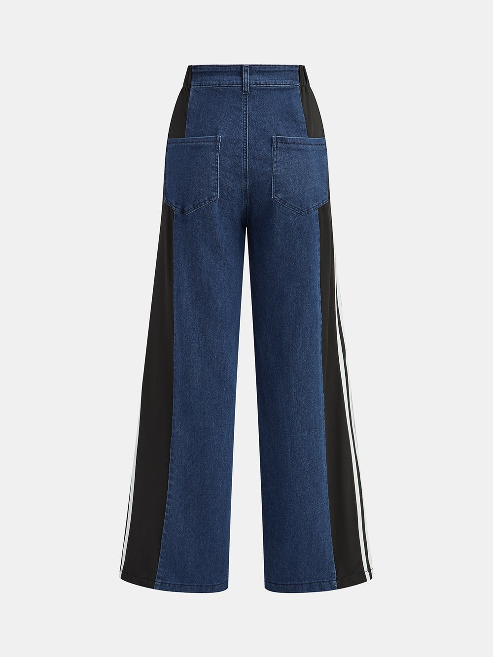 Jeans à jambes larges et panneaux contrastés