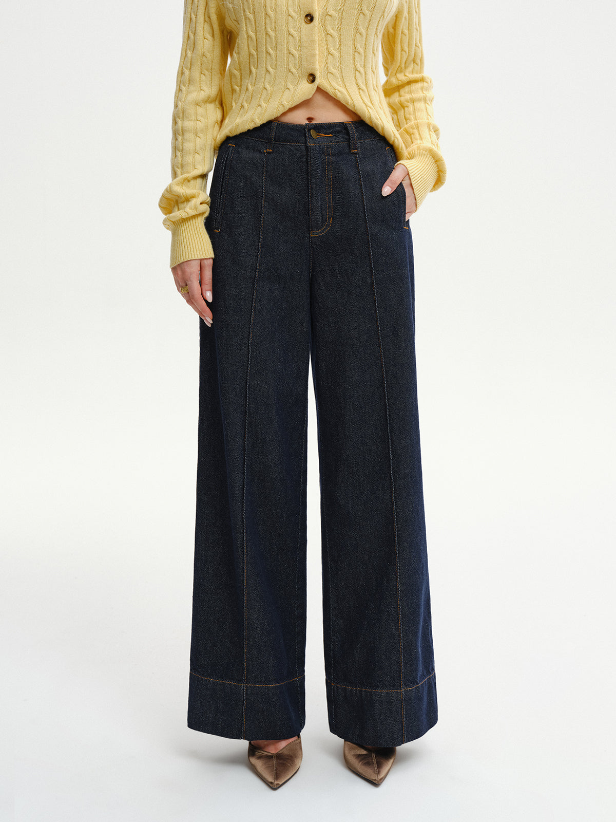 Jeans à jambes larges