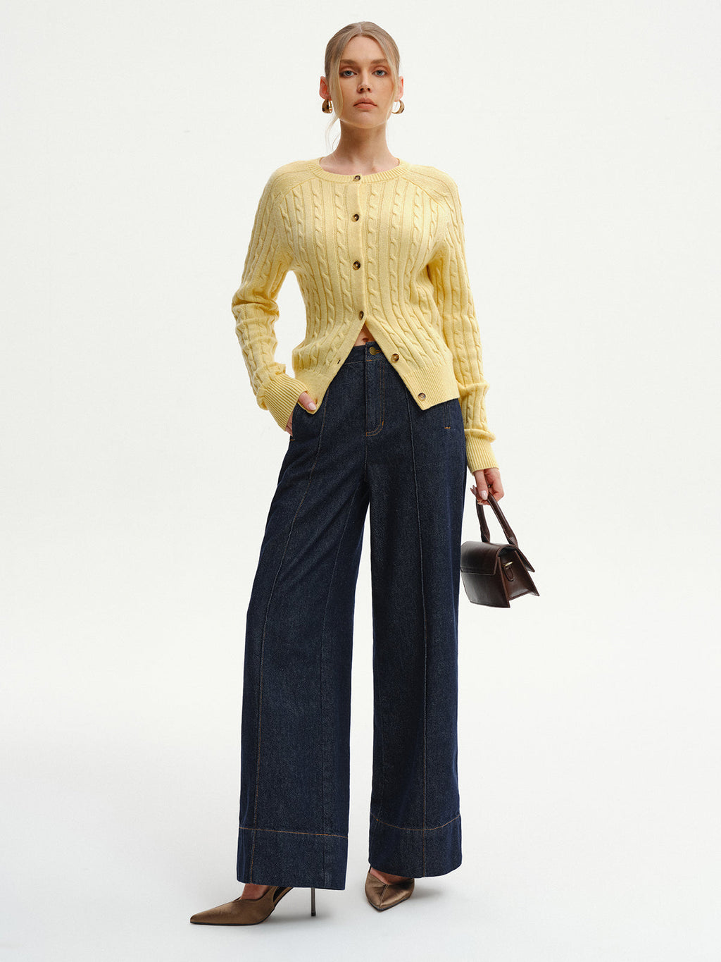 Jeans à jambes larges