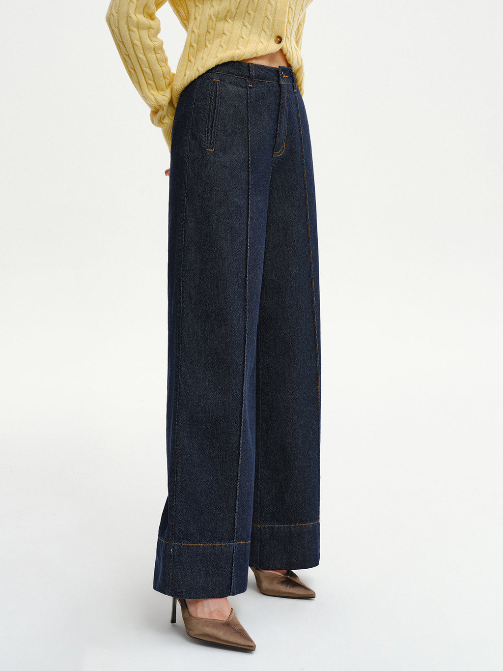 Jeans à jambes larges