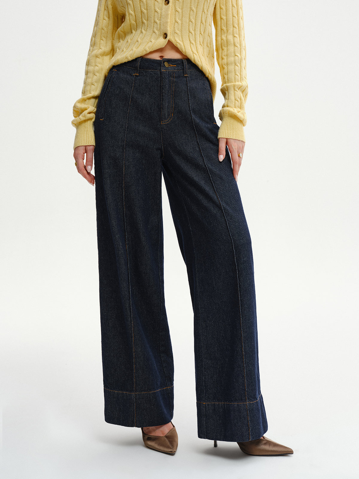 Jeans à jambes larges