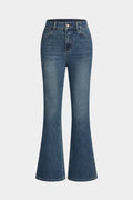 Jeans à taille haute et jambe évasée