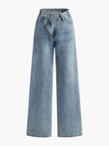 High-waist jeans met uitlopende pijpen