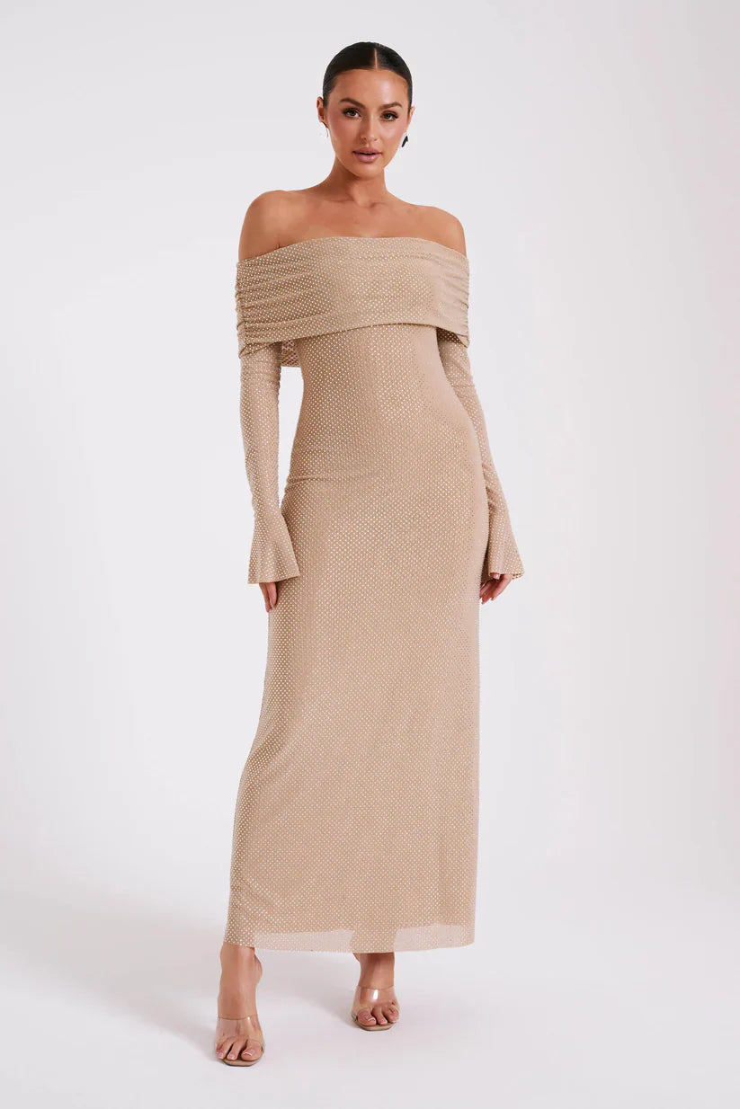 Diamante | Maxi-jurk met blote schouders