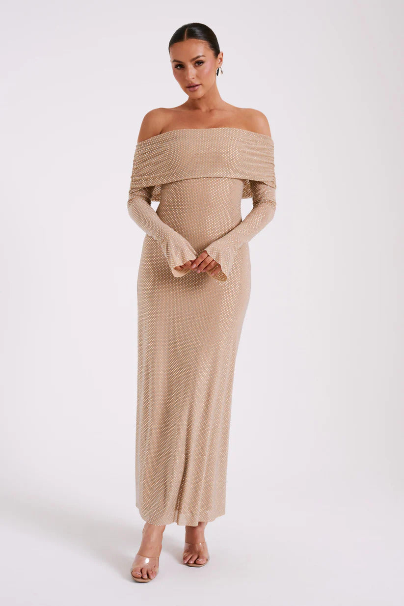 Diamante | Maxi-jurk met blote schouders