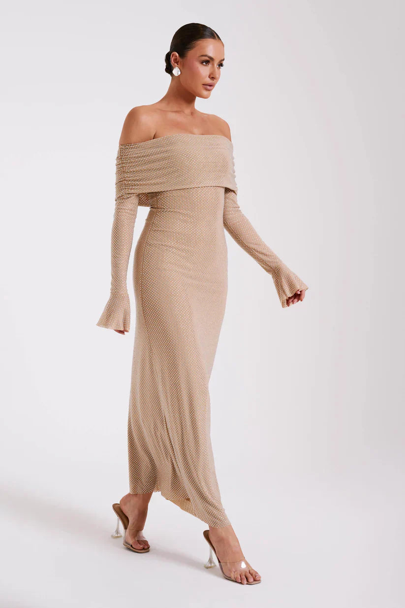 Diamante | Maxi-jurk met blote schouders