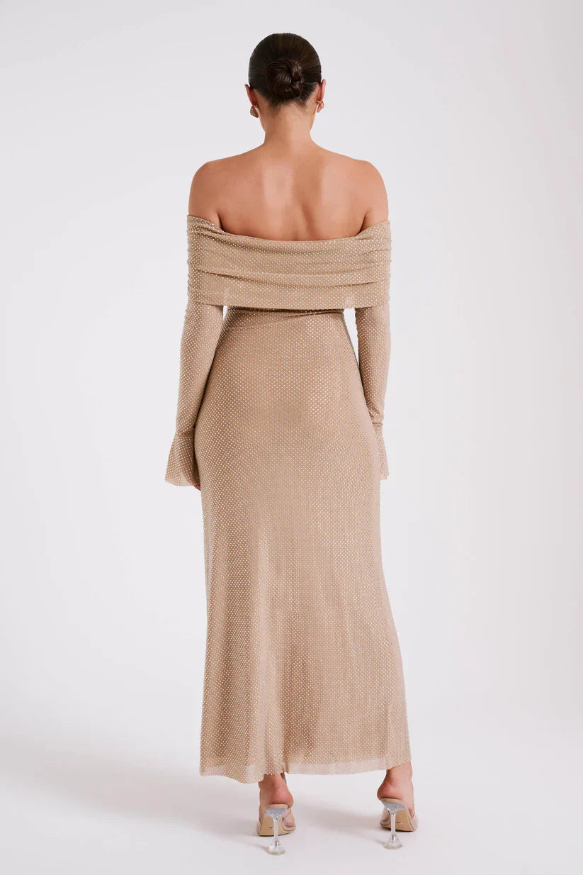 Diamante | Maxi-jurk met blote schouders