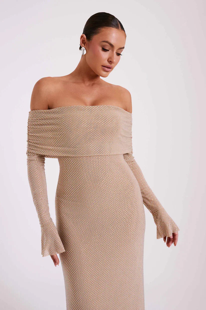 Diamante | Maxi-jurk met blote schouders