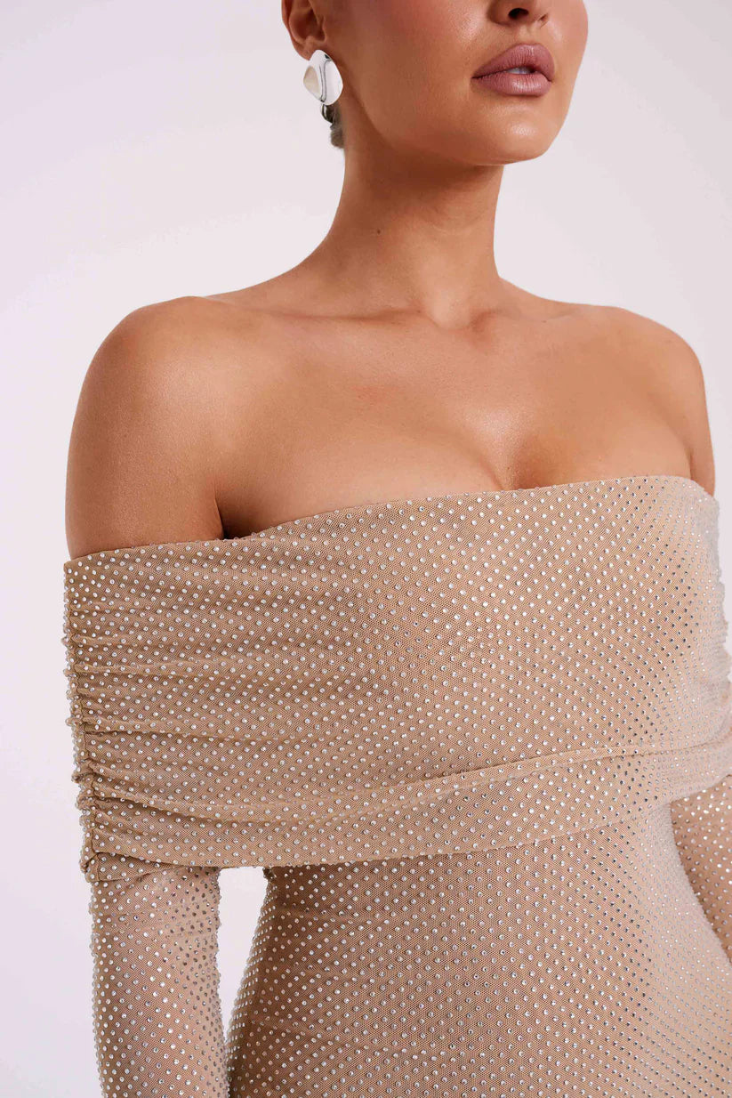 Diamante | Maxi-jurk met blote schouders