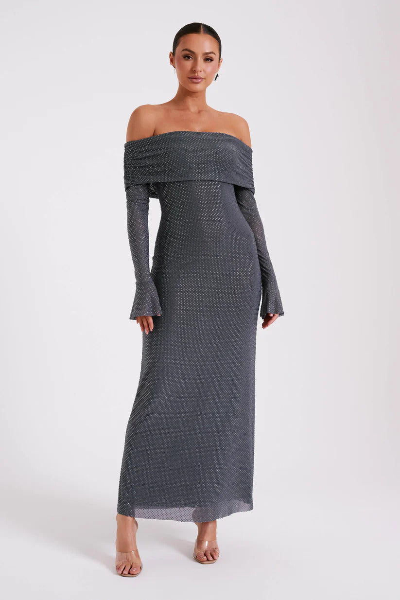 Diamante | Maxi-jurk met blote schouders