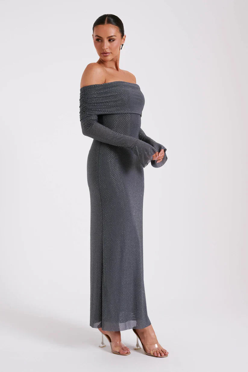 Diamante | Maxi-jurk met blote schouders