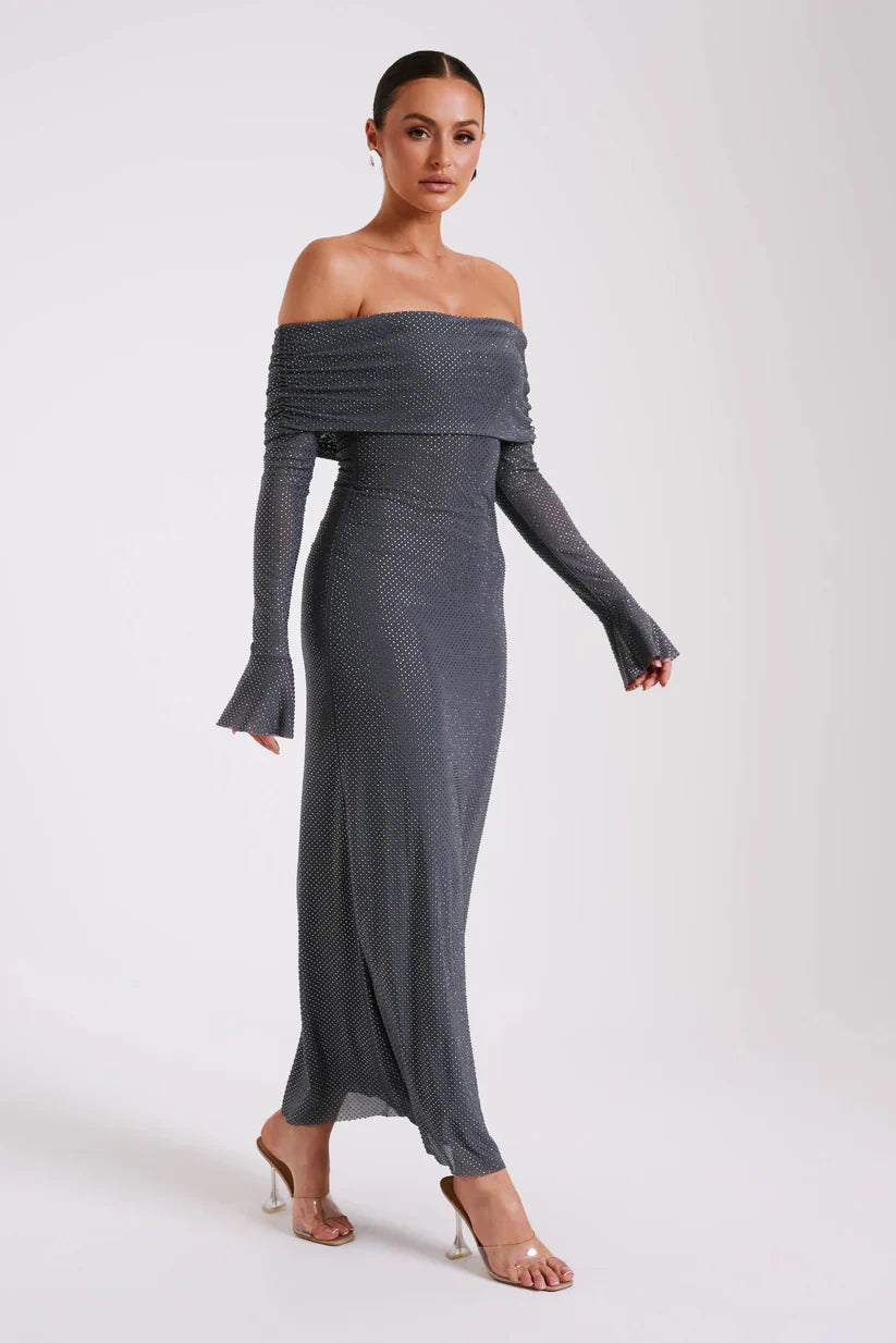 Diamante | Maxi-jurk met blote schouders