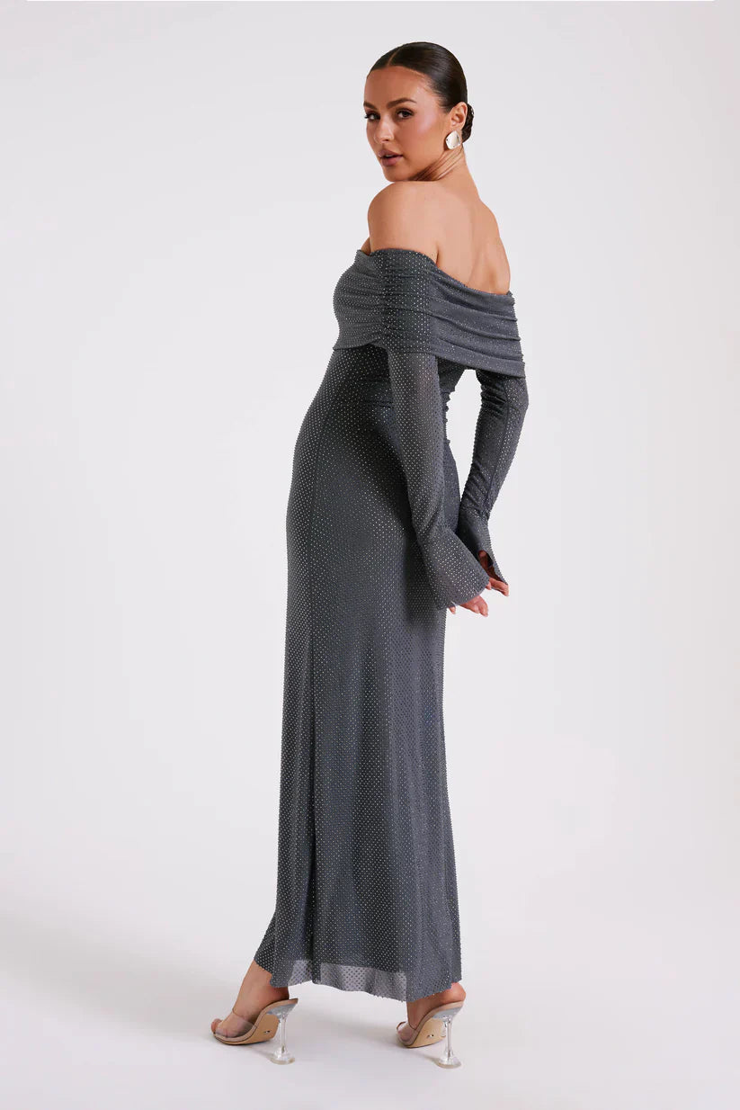 Diamante | Maxi-jurk met blote schouders
