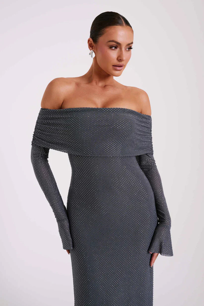 Diamante | Maxi-jurk met blote schouders