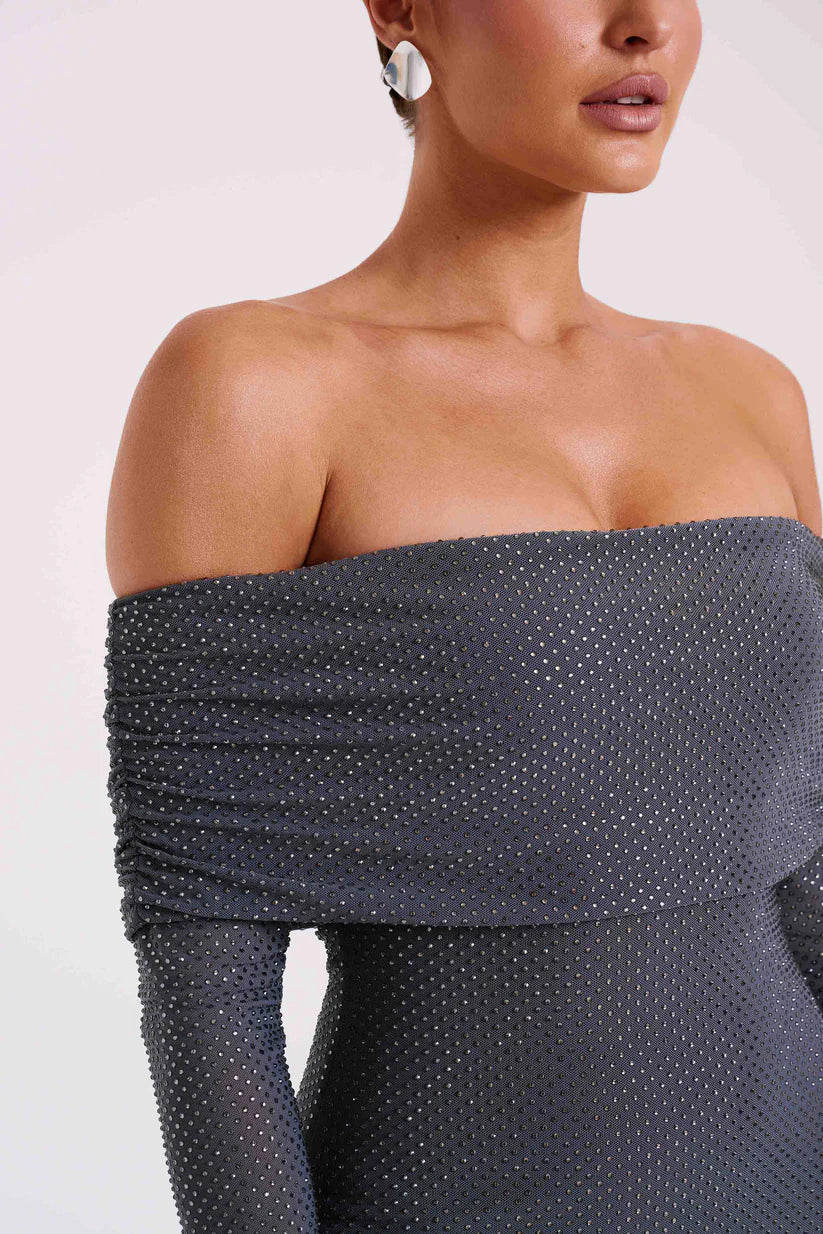 Diamante | Maxi-jurk met blote schouders