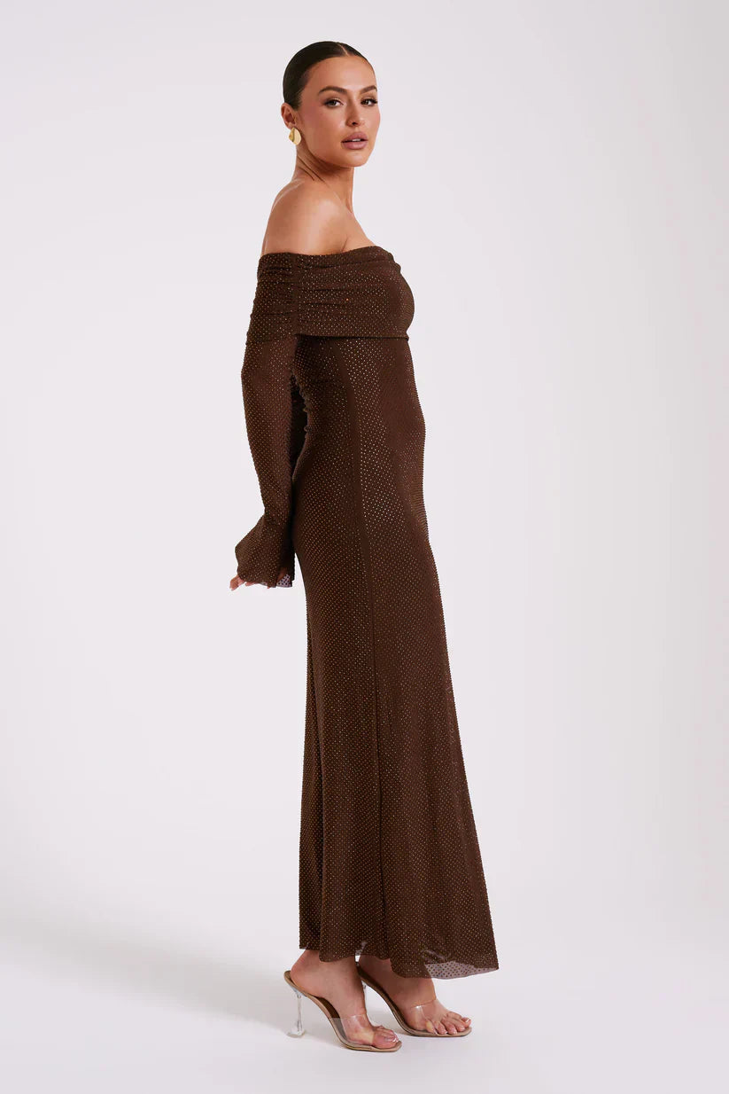 Diamante | Maxi-jurk met blote schouders