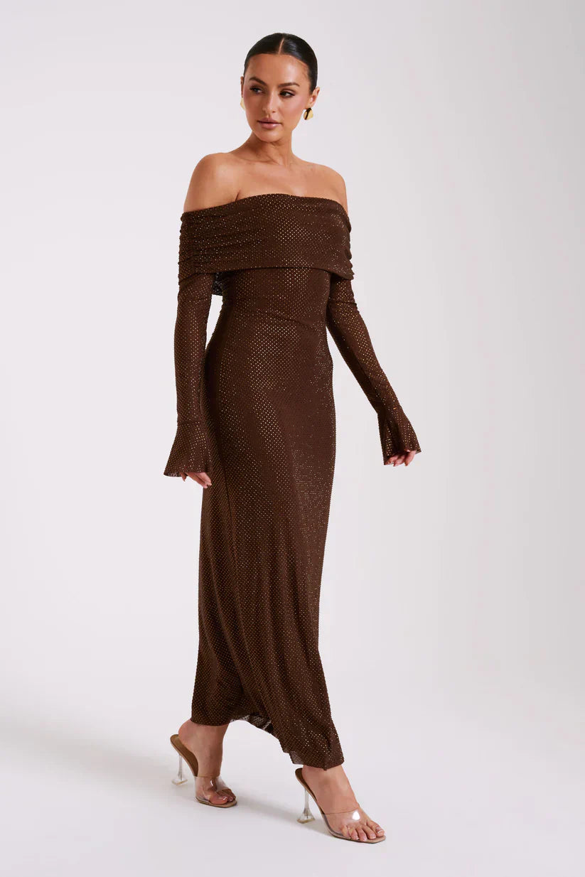 Diamante | Maxi-jurk met blote schouders