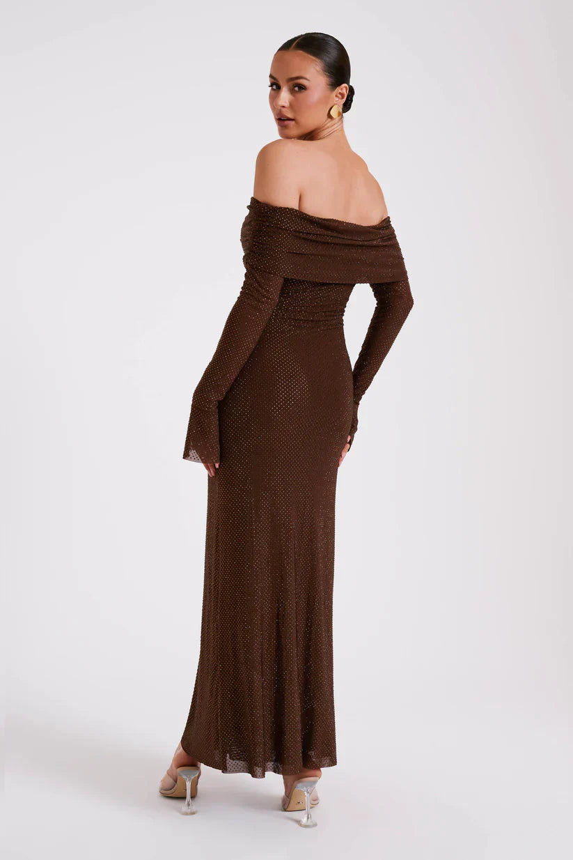 Diamante | Maxi-jurk met blote schouders
