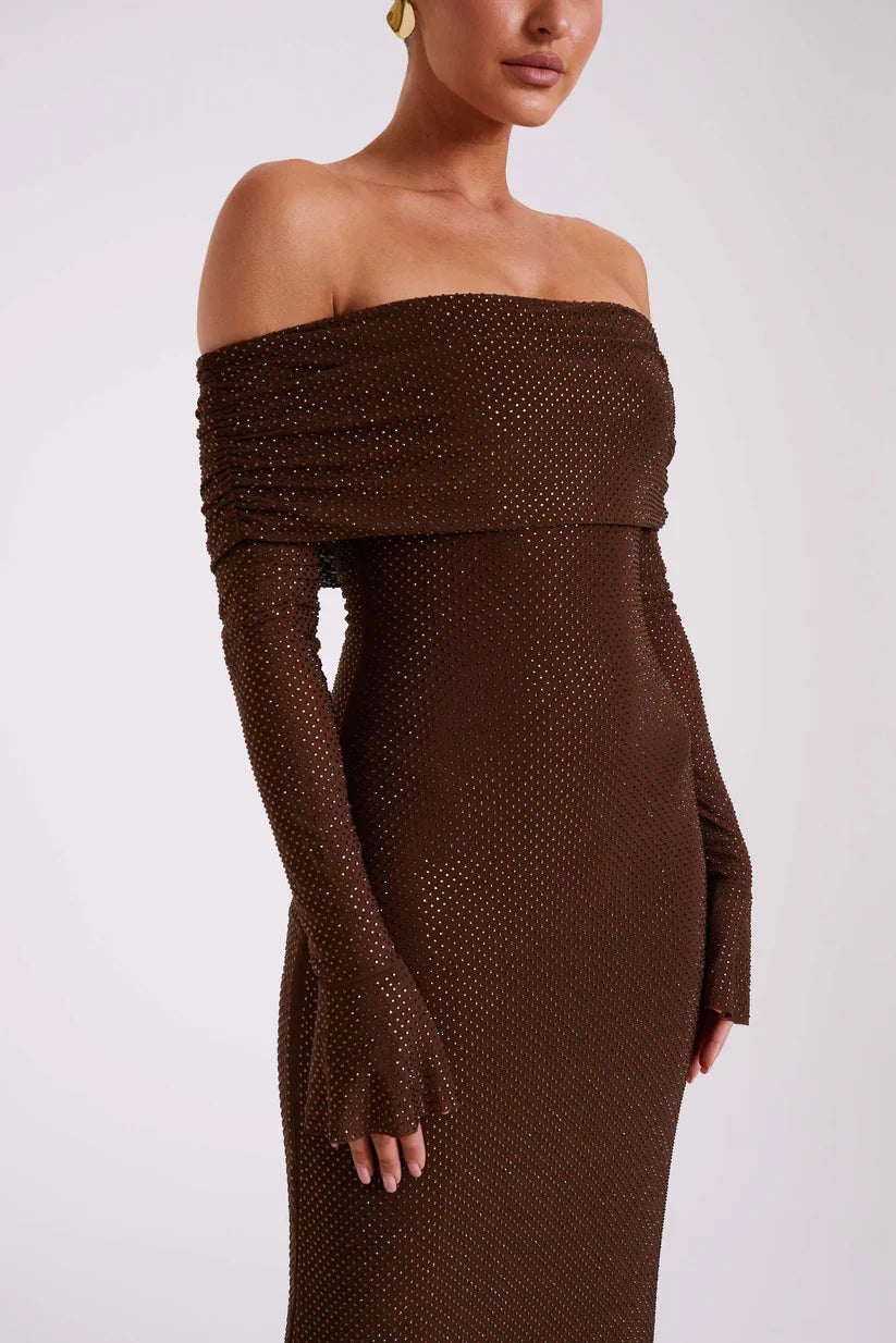 Diamante | Maxi-jurk met blote schouders