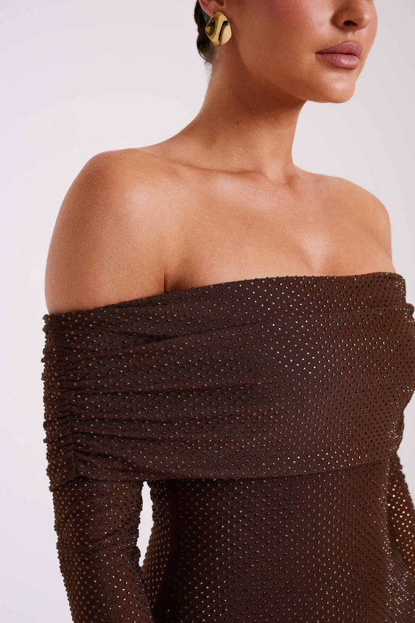 Diamante | Maxi-jurk met blote schouders