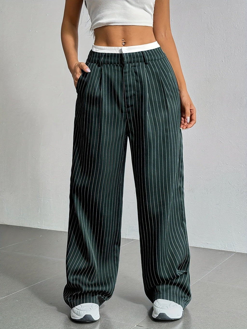 Lauren™ | Gestreept broek met hoge taille