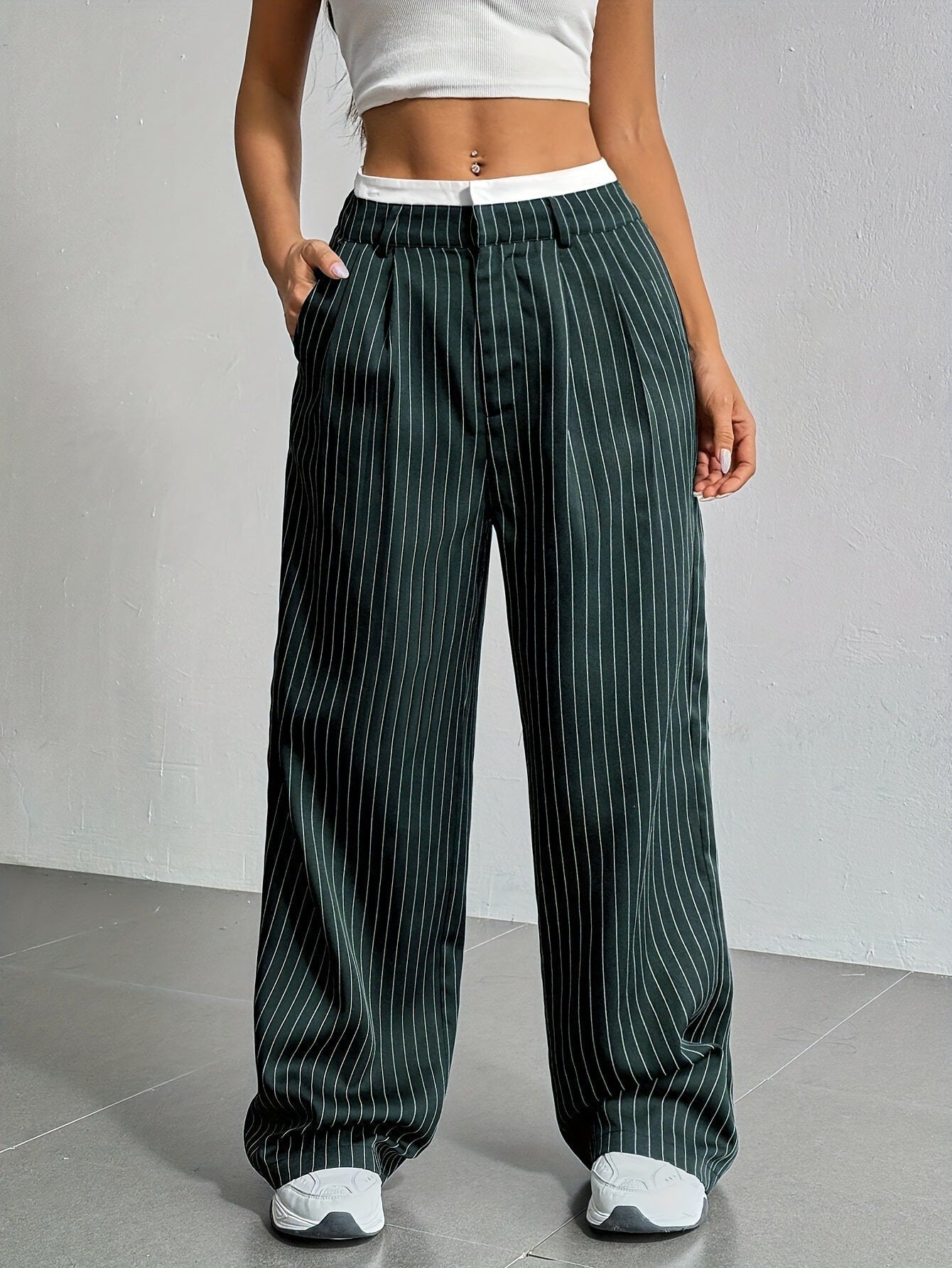 Lia | Pantalon à rayures taille haute