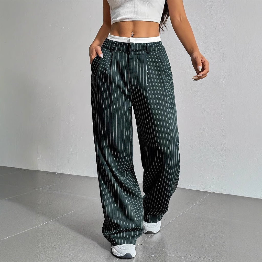 Lauren™ | Gestreept broek met hoge taille