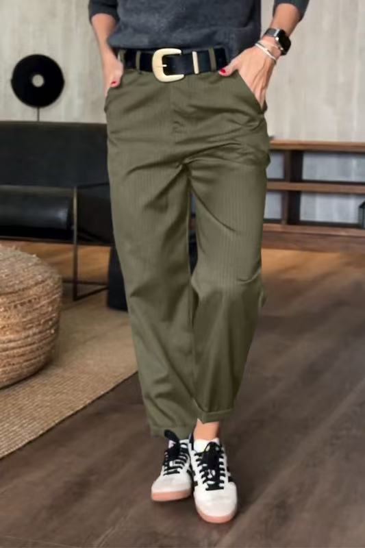 Elvirah | Pantalon blazer casual à taille haute et coupe droite