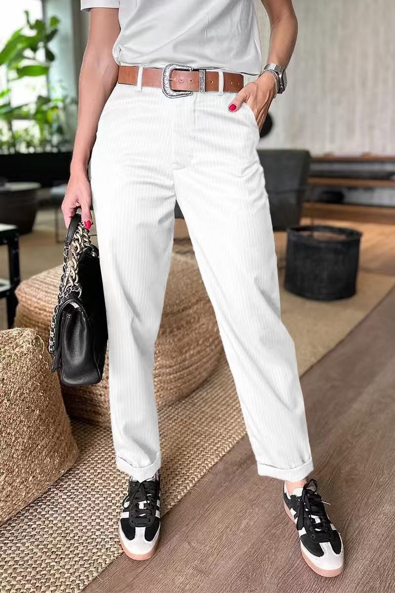 Elvirah | Pantalon blazer casual à taille haute et coupe droite