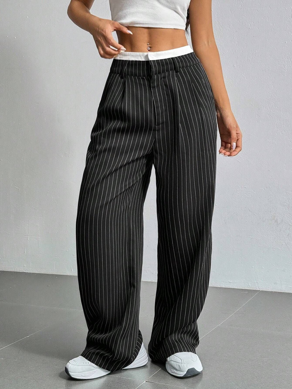 Lauren™ | Gestreept broek met hoge taille